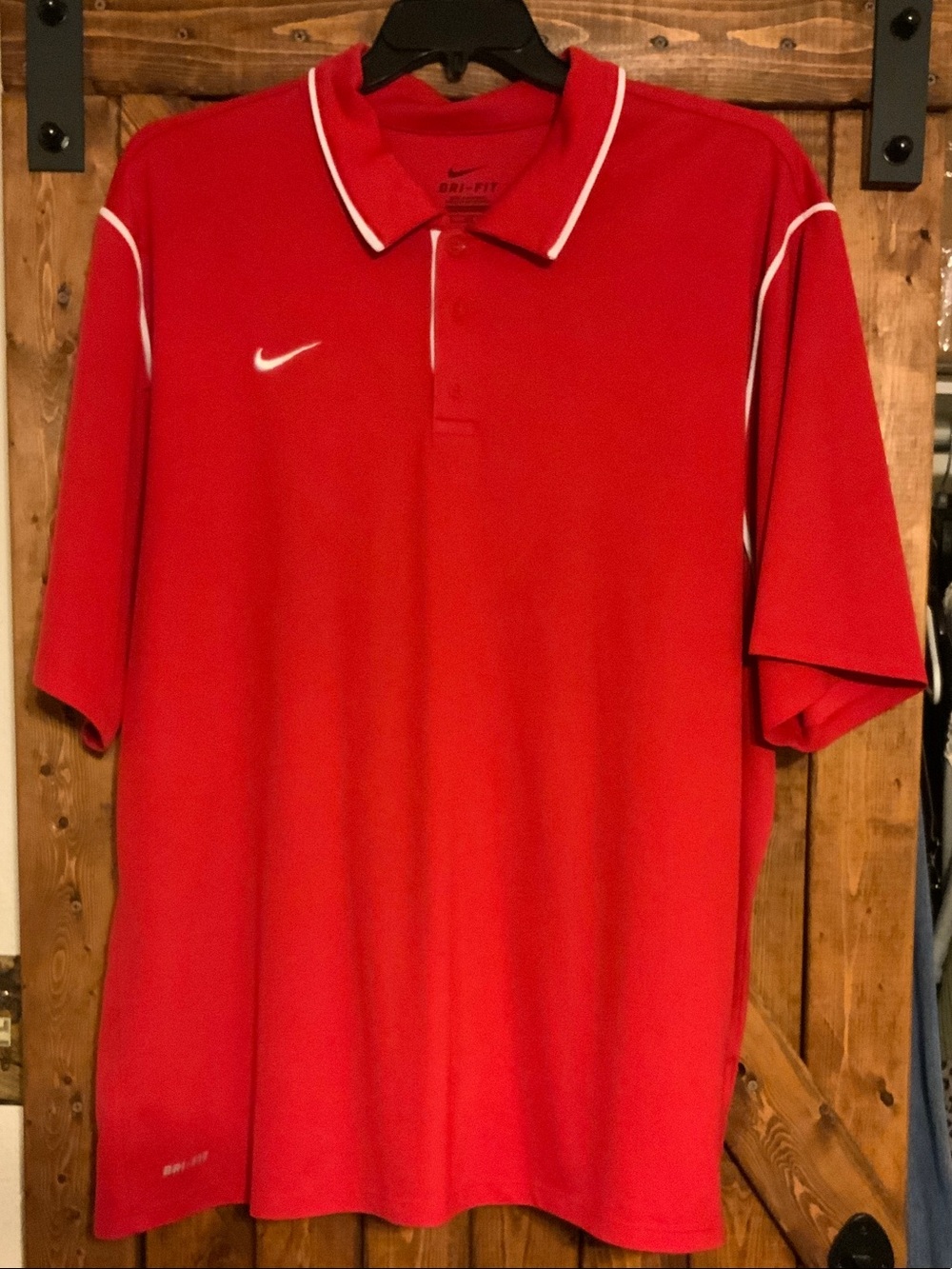 Nike Red Polo with White Piping